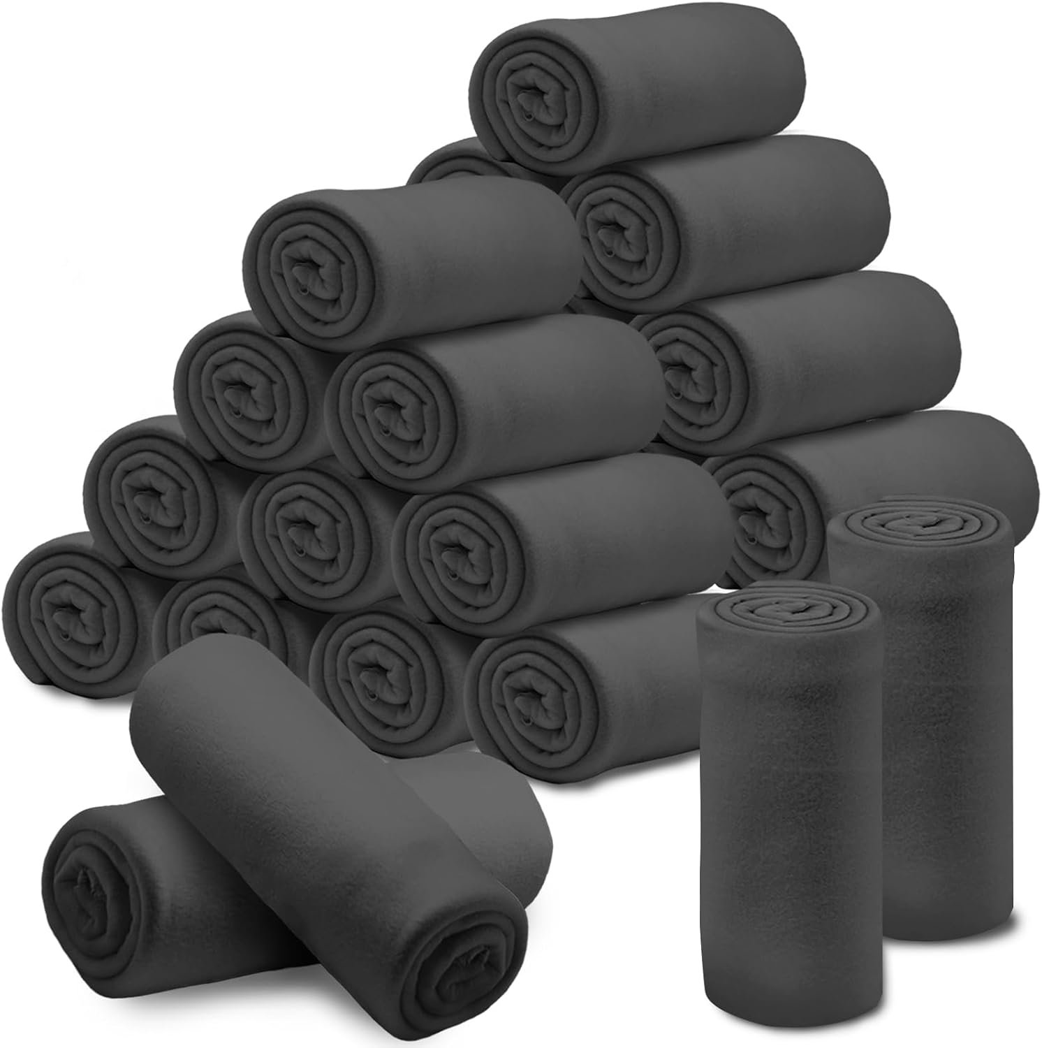 Cozy Black Fleece Blankets Bulk Pack