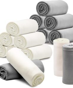 12 Fleece Throw Blankets Soft Warm Cozy Bulk