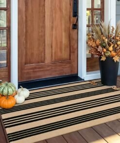 OJIA Striped Front Door Mat for Fall Decor