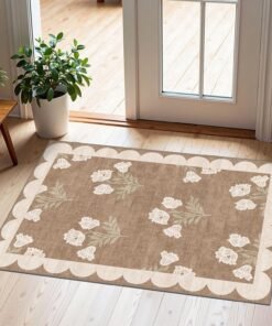 Washable Floral Non-Slip Farmhouse Doormat